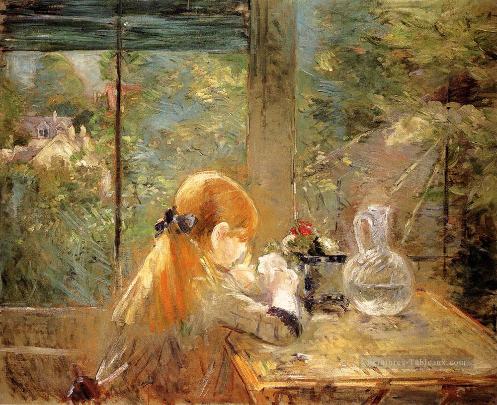 Sur la véranda Berthe Morisot Peintures à l'huile